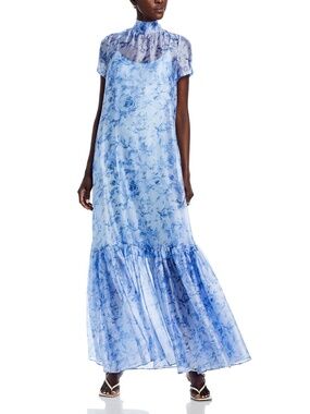 ISO Staud Calluna Gown Dress in Light Blue